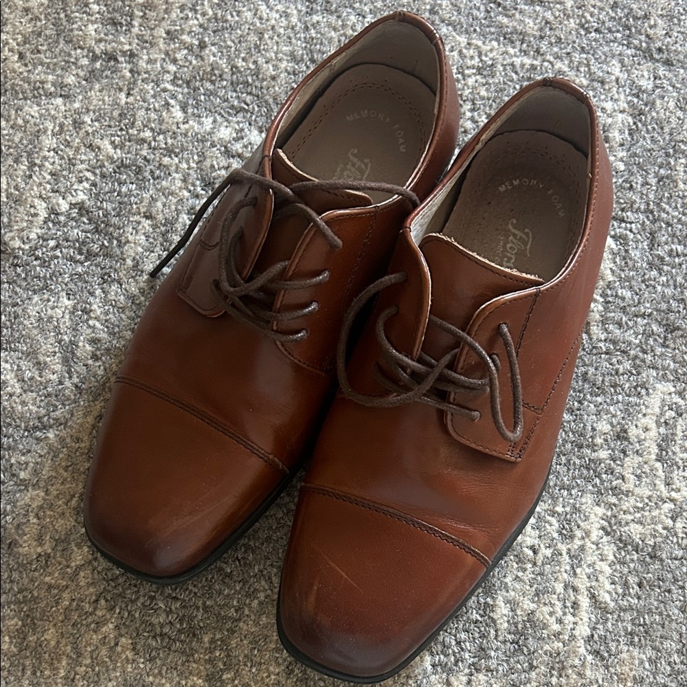 Florsheim Brown Leather Kids Dress Shoes